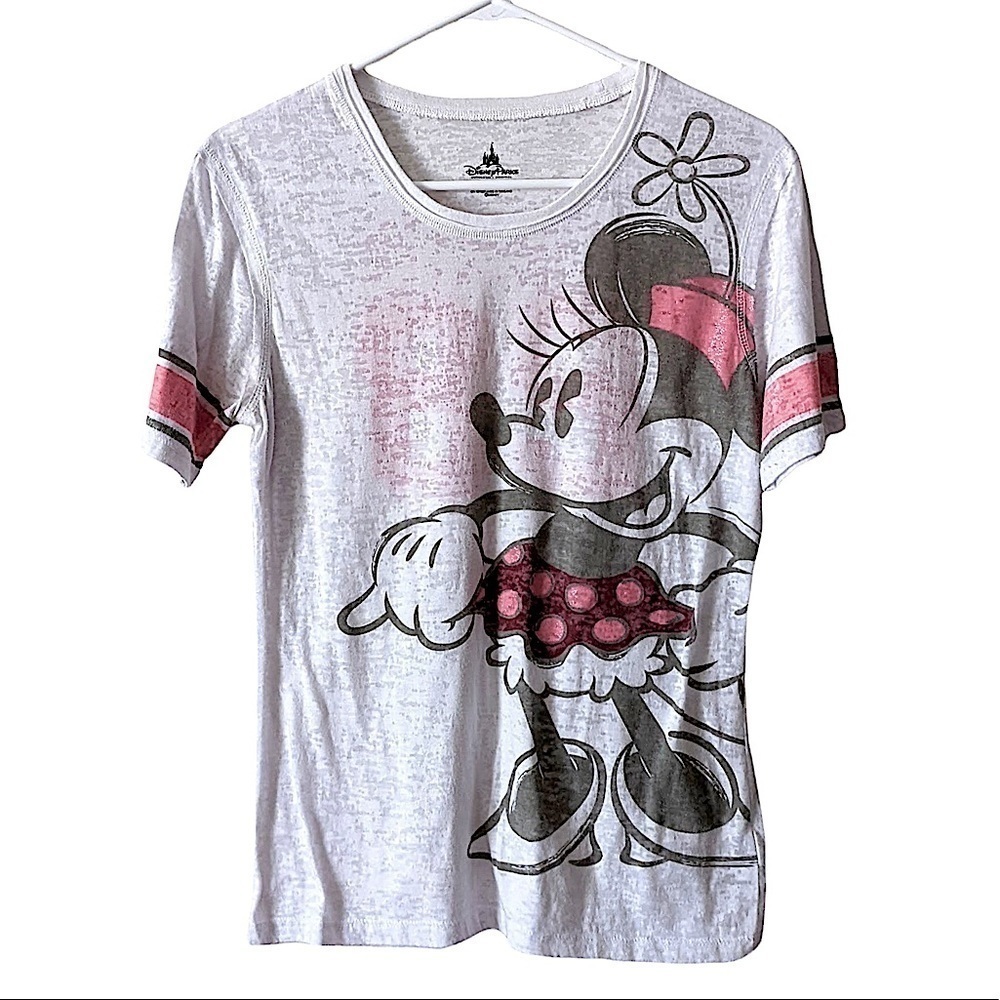 DISNEY World Disney Parks Minnie Mouse Jersey Style Short Sleeve T-shirt Size M